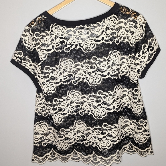Torrid Lace Striped Floral Summer Layering Top Blouse Shirt Size Womans 0x - Picture 4 of 4